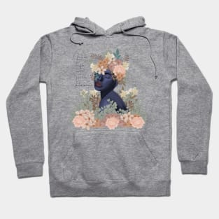 Blue woman face with flowers - Live life in full bloom Hoodie